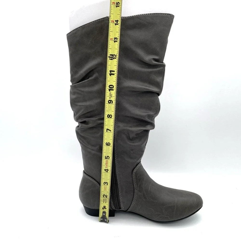 Lower East Side PU Rory Women's Gray Slouch Knee High Boots Size 6 EU 37.5 NWT